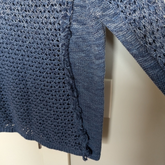 Maje ombre blue fringe knit sweater sz S - Picture 9 of 10